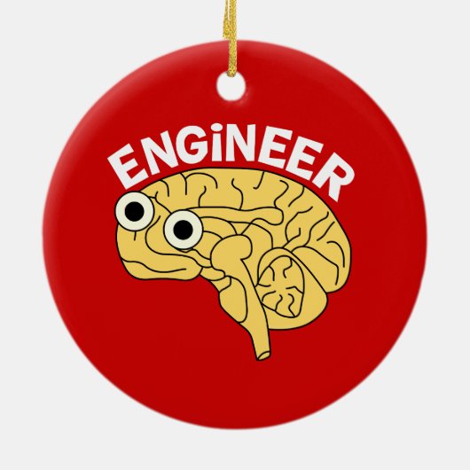 Brainy Engineer Ceramic Ornament (Achterkant)