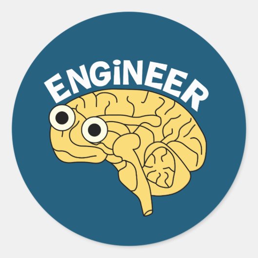 Brainy Engineer Ronde Sticker (Voorkant)