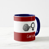 Brainy Girls Rock Avec Votre Nom Mug (Devant droit)