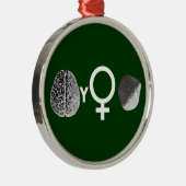 Brainy Girls Rock! Metalen Ornament (Rechts)