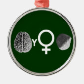 Brainy Girls Rock! Metalen Ornament (Voorkant)