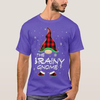 Brainy Gnome Buffalo Plaid Matching Family Christm T-shirt
