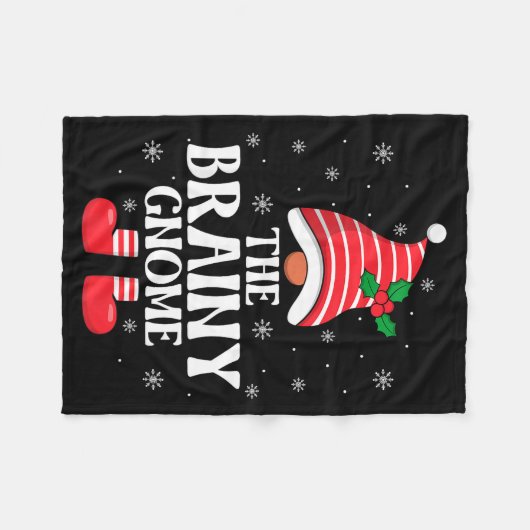 Brainy Gnome Christmas Family Matching Group Funny Fleece Deken (Voorkant (Horizontaal))