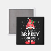 Brainy Gnome Christmas Family Matching Group Funny Magneet (Voorkant / Achterkant)