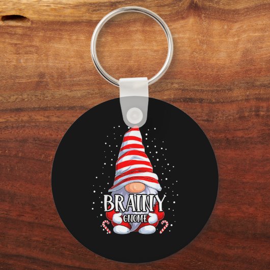 Brainy Gnome Christmas Pajamas Matching Family Gro Sleutelhanger (Voorkant)
