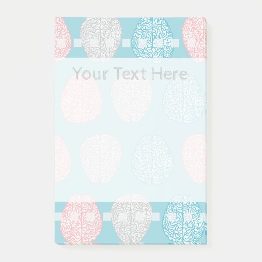Brainy Pastel Pattern (Geweldige Pastel Brains) Post-it® Notes (Voorkant)