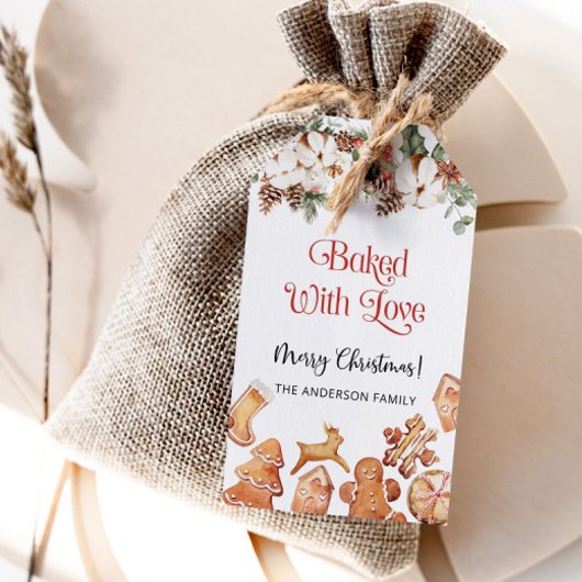 Braisé avec étiquette cadeau d'amour. cookies de N