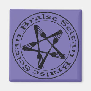 Braise Seitan Vegan Pentagram (dark version) Magneet