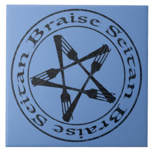 Braise Seitan Vegan Pentagram (dark version) Tegeltje