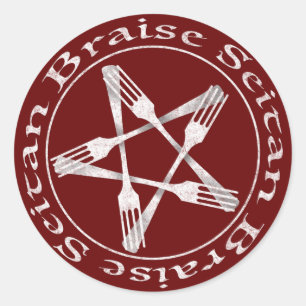 Braise Seitan Vegan Pentagram (light version) Ronde Sticker