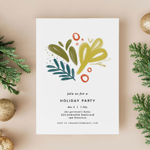 Bramble   Festive Botanical Holiday Party nodigt u Uitnodiging Briefkaart