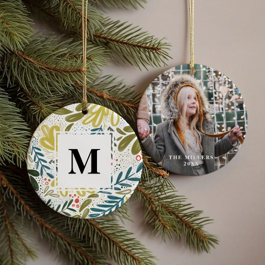 Bramble | Foto op maat van botanische monogram Keramisch Ornament