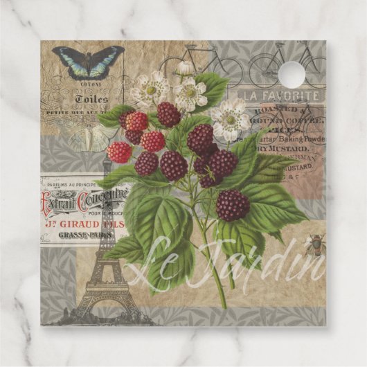  bramen & Franse Ephemera Art Collage Bedankjes Labels (Achterkant)