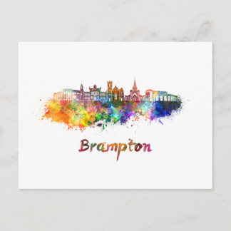 Brampton skyline in watercolor briefkaart