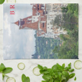 Bran Castle vue panoramique serviette à thé (Plié)