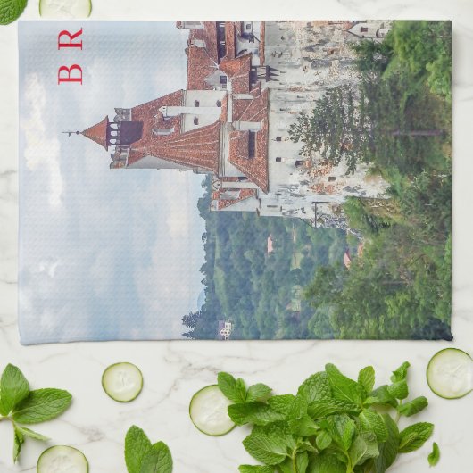 Bran Castle vue panoramique serviette à thé (Plié)