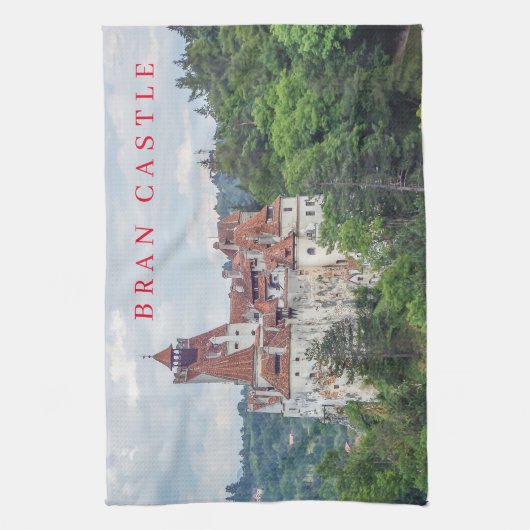 Bran Castle vue panoramique serviette à thé (Vertical)