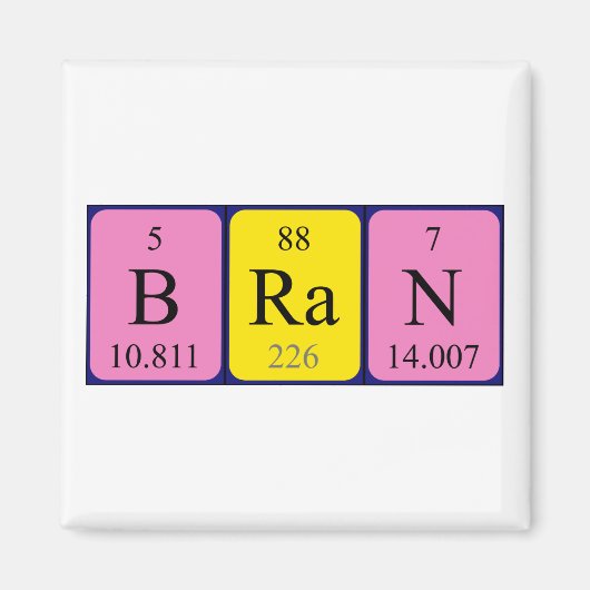 Bran periodieke table name magnet magneet (Voorkant)
