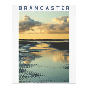 Brancaster Beach Reflecties bij Zonsondergang, Nor Foto Afdruk
