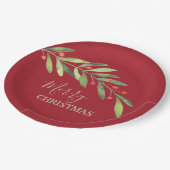 Branch Berries op Bord met rood kerstpapier (Gekanteld)