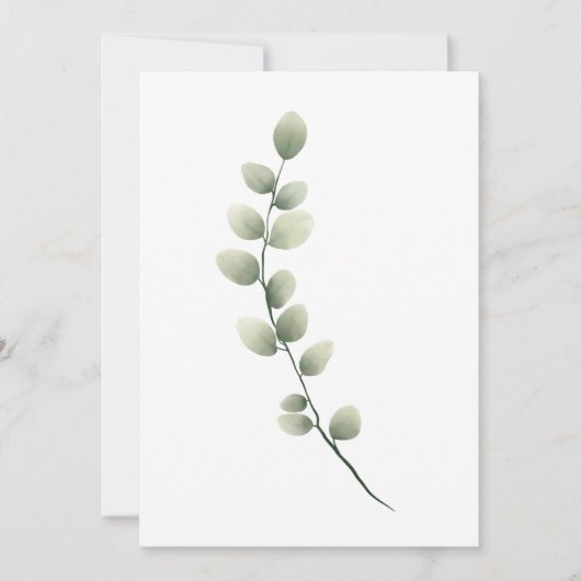 Branch met lichtgroene bladeren in Waterverf stijl Feestdagenkaart (Voorkant)