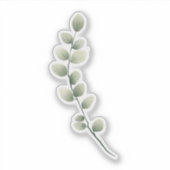 Branch met lichtgroene bladeren in Waterverf stijl Sticker (Voorkant)