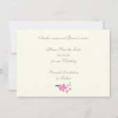 Branch met roze bloesems bruiloft Save the Date (Achterkant)