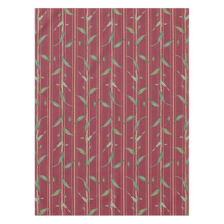 Branch of leaves on red wallpaper tafelkleed