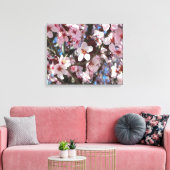 Branch of Pink Blossom Spring Floral Canvas Afdruk (Insitu (Woonkamer))