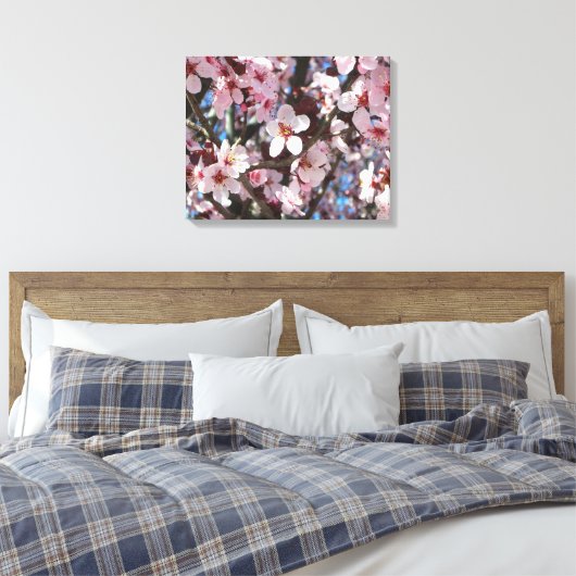 Branch of Pink Blossom Spring Floral Canvas Afdruk (Insitu (Slaapkamer))
