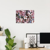 Branch of Pink Blossom Spring Floral Poster (Thuiskantoor)