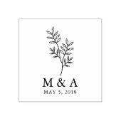 Branch Rustic Rubber Stamp Wedding Monogram Rubberstempel (Afrduk)
