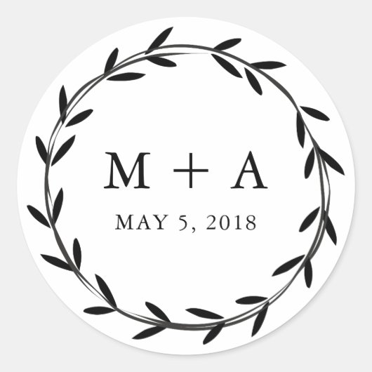 Branch Rustic Wedding Design Ronde Sticker (Voorkant)