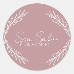 Branch Salon Beauty Studio Roze Ronde Sticker