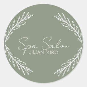 Branch Salon Beauty Studio Salie Groen Ronde Sticker