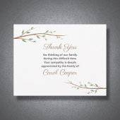 Branch Sober Funeral - Dank u voor Kaart