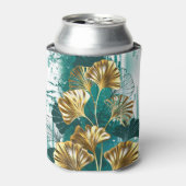 Branch with Golden Leaves Ginko Biloba Blikjeskoeler (Blikje Voorkant)