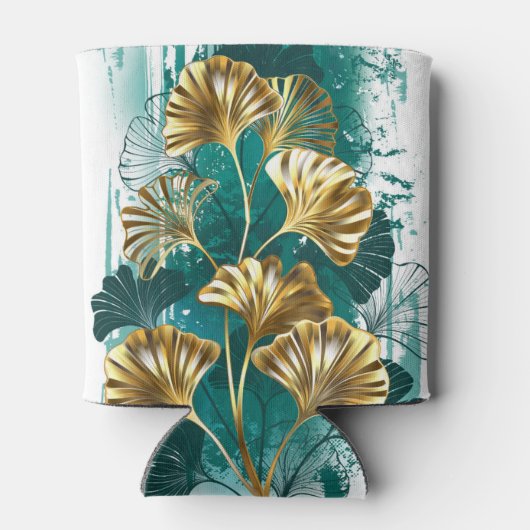 Branch with Golden Leaves Ginko Biloba Blikjeskoeler (Achterkant)