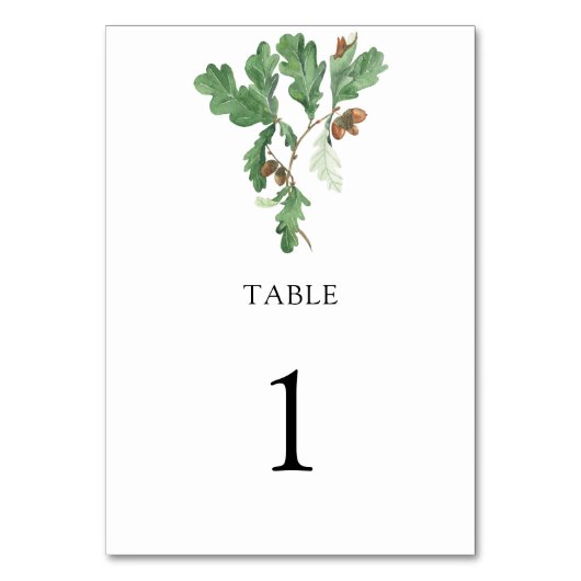 Branche Acorn - Numéro de table mariage (Par défaut)