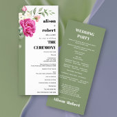 Branche avec fleurs roses programme de mariage sau