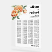 Branche avec rose de pêche carte de sièges mariage (Angle)