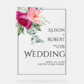 Branche avec rose rose rose translucide mariage WE (Recto)