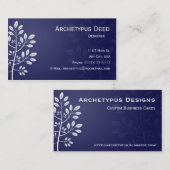 Branche blanche sur le carte de visite bleu (Devant / Derrière)