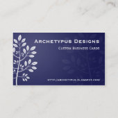 Branche blanche sur le carte de visite bleu (Dos)