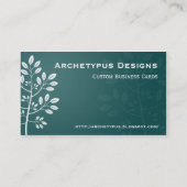 Branche blanche sur le carte de visite turquoise (Dos)