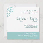 Branche de feuilles de Faire-part de mariage Bleu (Dos)