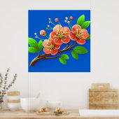 🌸 Branche de Fleur Rose Décoration Murale Poster (Cuisine)