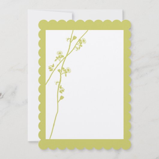 Branche de fleurs sauvages de chaux Faire-part de  (Dos)