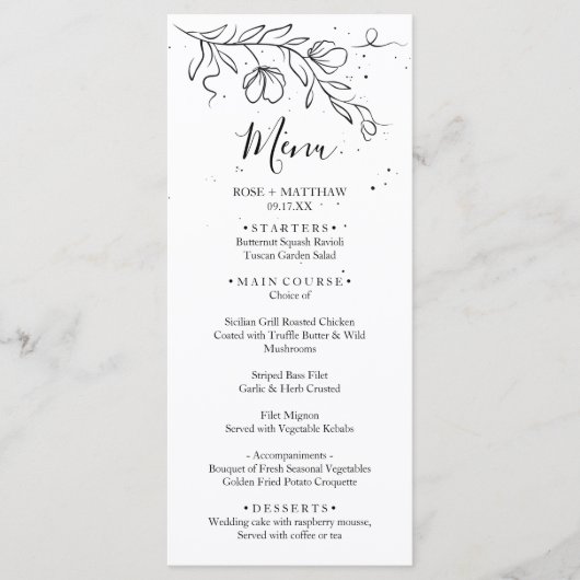 Branche de floraison stylisée et gouttes du menu d (Devant)