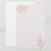 Branche de l'arbre en fleurs de cerisier Papeterie (Devant / Derrière)